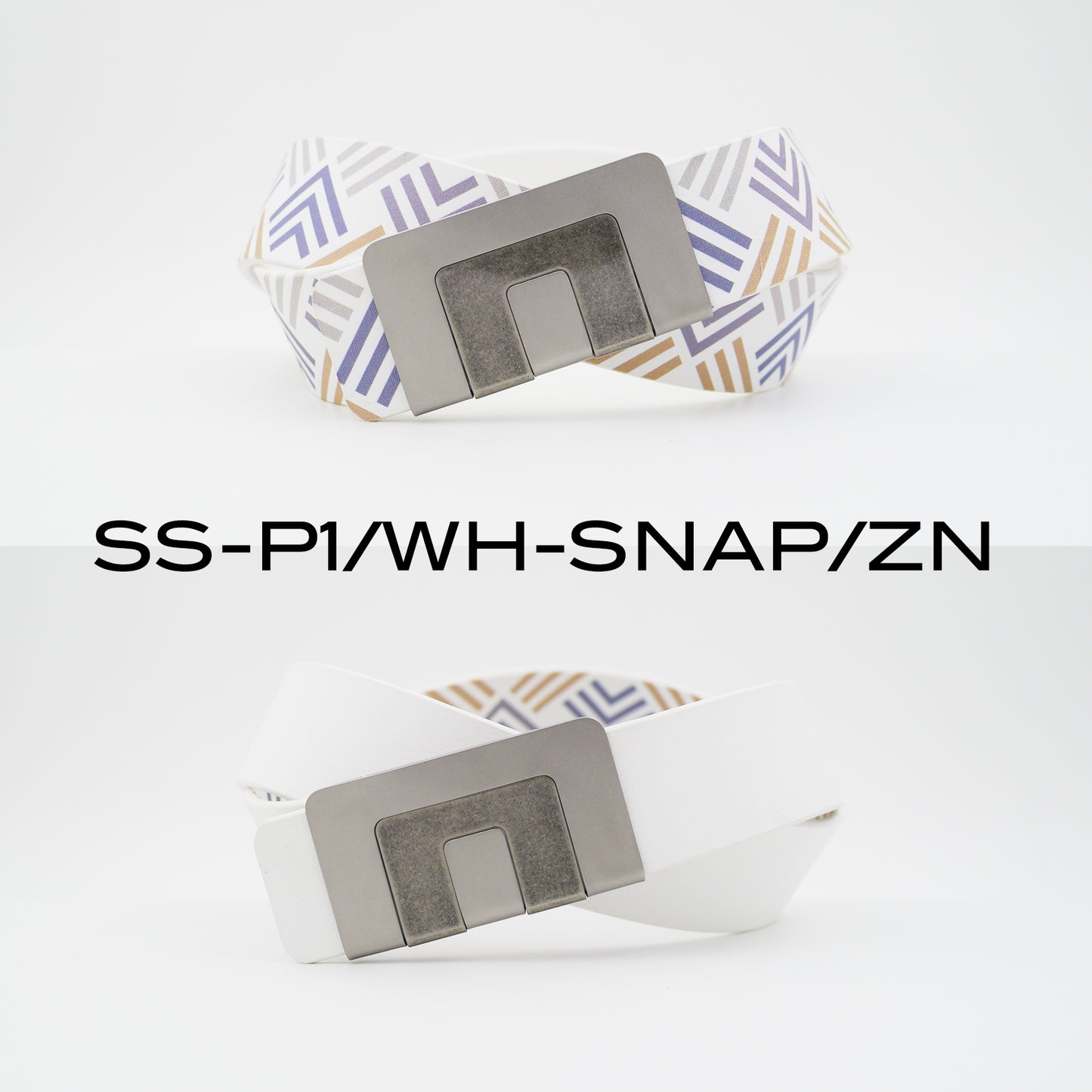 MIN BELT - SILVER BUCKLE, WHITE P1 STRAP